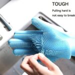 Magic Silicone Dish washing Gloves – Reusable Rubber Cleaning Gloves with Built-In Scrubber for Kitchen
