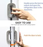 Child Safety Refrigerator Lock – Self-Adhesive Fridge & Freezer Door Lock with Double Safety Button – Easy One-Hand Use
